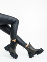 Ghete dama verzi din piele ecologica Lilana