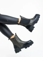 Ghete dama verzi din piele ecologica Lilana