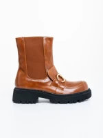 Ghete dama camel din piele ecologica Aurona