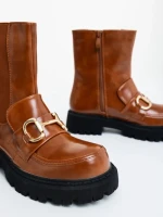 Ghete dama camel din piele ecologica Aurona