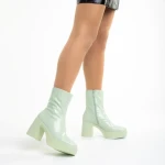 Cizme dama verzi din piele ecologica lacuita Libbie