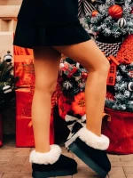 Papuci dama negri din material textil Astria