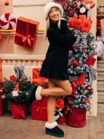 Papuci dama negri din material textil Astria