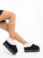 Papuci dama negri din material textil Astria