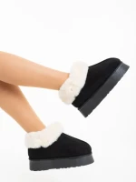 Papuci dama negri din material textil Astria