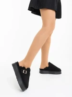 Papuci dama negri din material textil Sorella