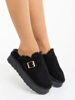 Papuci dama negri din material textil Sorella