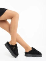 Papuci dama negri din material textil Sorella