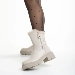 Ghete dama bej din piele ecologica Pallie