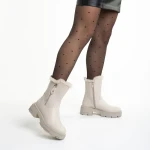 Ghete dama bej din piele ecologica Pallie