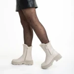 Ghete dama bej din piele ecologica Pallie