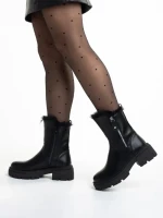 Ghete dama negre din piele ecologica Pallie