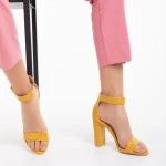 Sandale dama galbene din piele ecologica Audrina