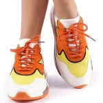 Pantofi sport dama Sadal alb cu galben