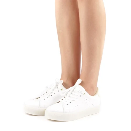 Pantofi sport dama Pompilia alb cu galben