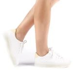 Pantofi sport dama Pompilia alb cu galben