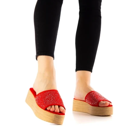 Papuci dama Minodora rosii