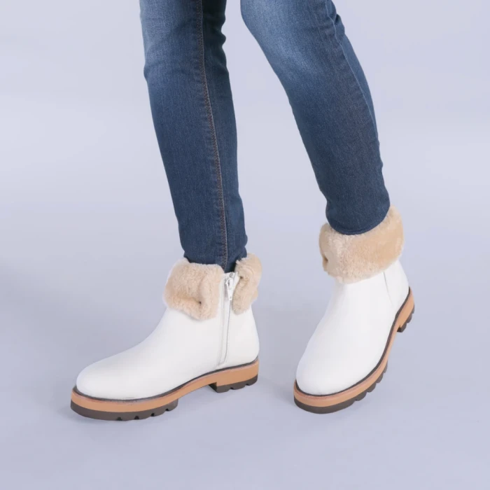 Cizme dama piele Opera albe