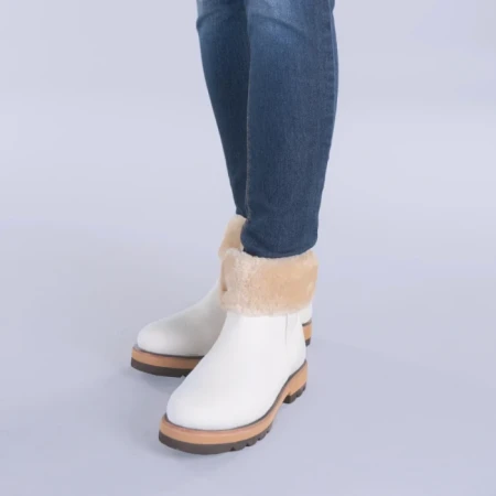 Cizme dama piele Opera albe