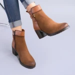 Botine dama piele Sena camel