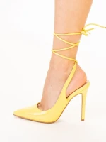 Pantofi dama cu toc Davina galbeni