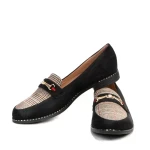 Mocasini dama Mercy negri cu textura