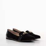 Mocasini dama negri din material textil Norah