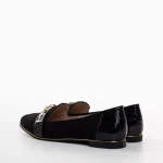 Mocasini dama negri din material textil Norah