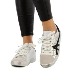 Pantofi sport dama Seran albi cu negru