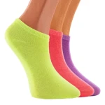Set 3 perechi sosete copii Fucsia Mov Verde deschis