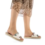 Papuci dama Hanina albi