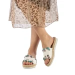 Papuci dama Hanina albi