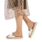 Papuci dama Hanina albi