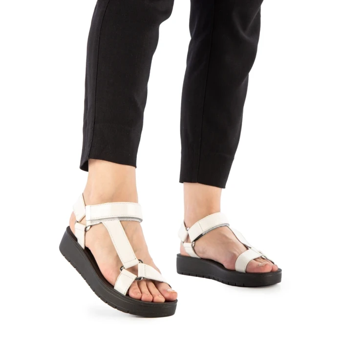 Sandale dama Camille albe