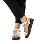 Sandale dama Camille albe