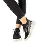 Pantofi sport dama Britany negri cu alb