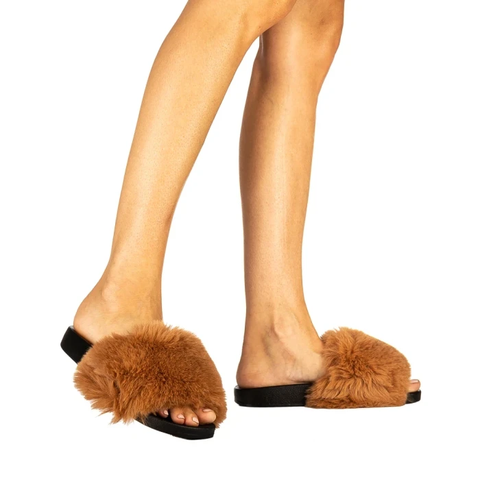 Papuci dama Connie camel