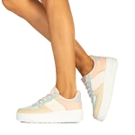 Pantofi sport dama Panema bej cu roz si albastru