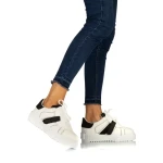 Pantofi sport dama Lumera albi cu negru