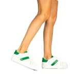Pantofi sport dama Lumera albi cu verde
