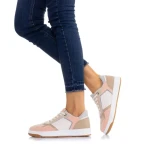 Pantofi sport dama Aimee bej cu roz