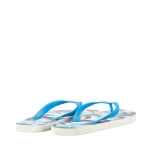 Papuci barbati Umin albi cu albastru