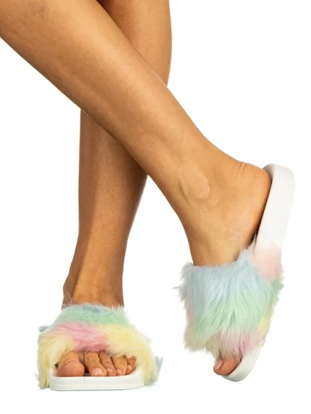 Papuci dama Clorys albi