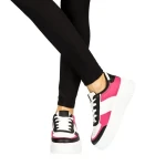 Pantofi sport dama Biona albi cu roz
