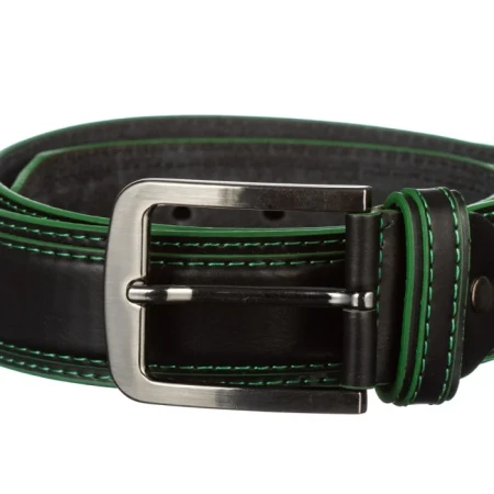 Curea barbati B379 neagra cu verde