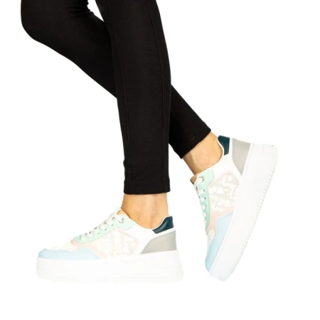 Pantofi sport dama Asiona roz cu bleu