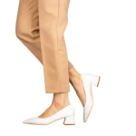 Pantofi dama cu toc Dimina albi