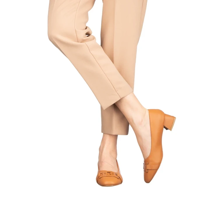 Pantofi dama cu toc Emina camel