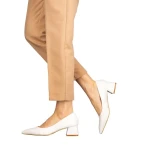 Pantofi dama cu toc Nadyna albi