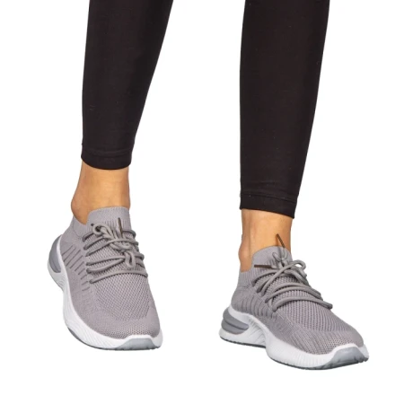 Pantofi sport dama gri din material textil Moretti